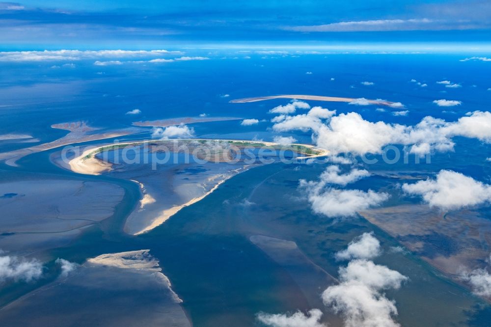 Trischen from above - Bird protection - Trischen Island in the Wadden Sea of a??a??the North Sea in the state Schleswig-Holstein, Germany