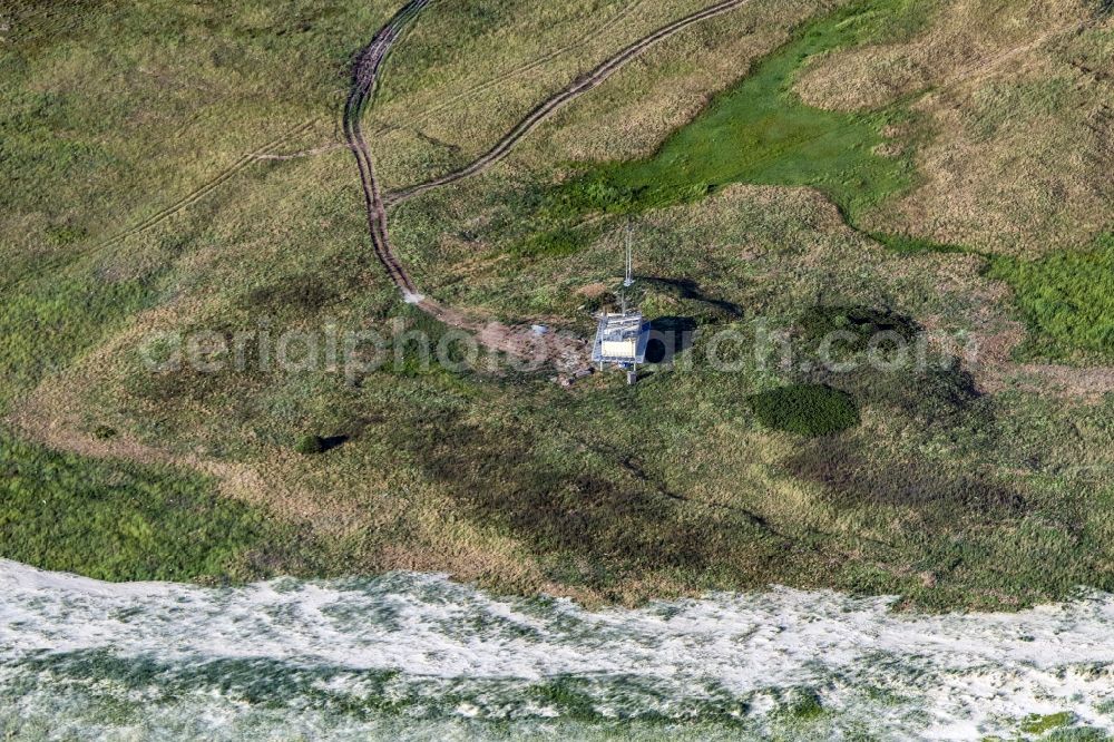 Scharhörn from above - Ornithological station on the island Scharhoern in the North Sea in the state Hamburg, Germany