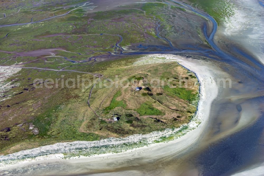 Aerial photograph Scharhörn - Ornithological station on the island Scharhoern in the North Sea in the state Hamburg, Germany