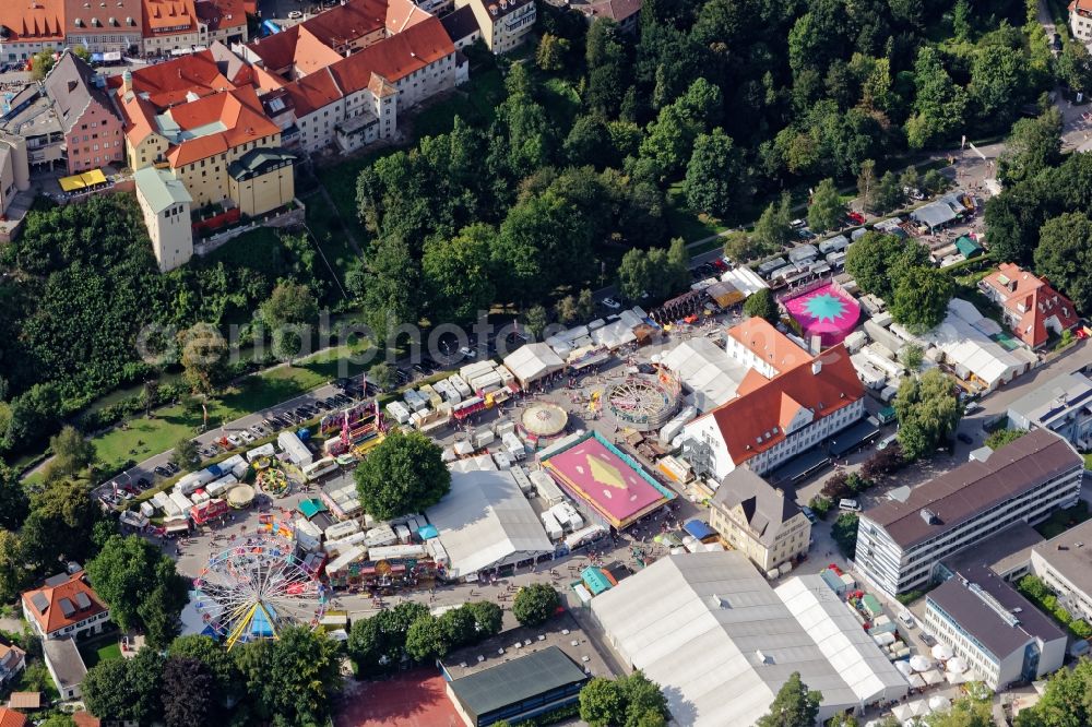 Aerial image Dachau - Fair - event location at festival Dachauer Volksfest in the state Bavaria, Germany