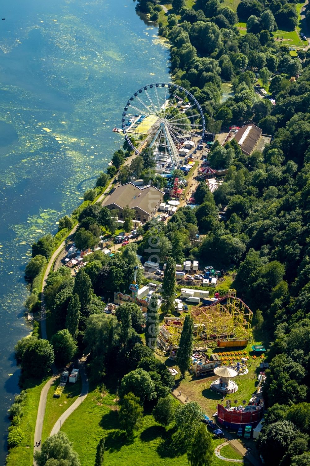 Aerial image Bochum - View of the fair Kemnade in Flammen in Bochum in the state of North Rhine-Westphalia