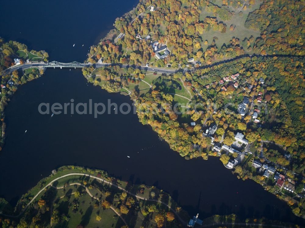 Aerial photograph Berlin - View of the park Klein Glienicke in Berlin in Germany