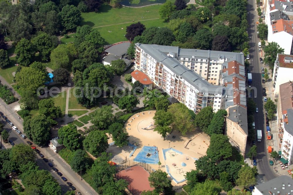 Berlin from above - View of Volkspark am Weinberg in Berlin