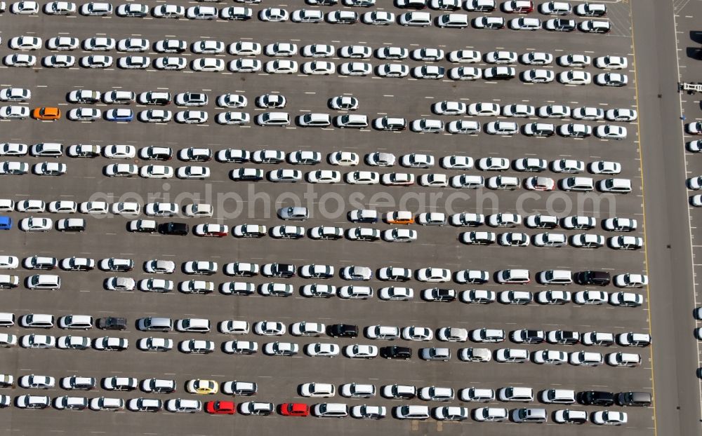 Emden from above - View of the Volkswagenwerk Emden in the state Lower Saxony