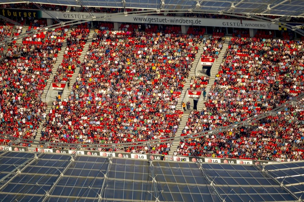 Leverkusen from above - Stadium Bay Arena in Leverkusen in North Rhine-Westphalia