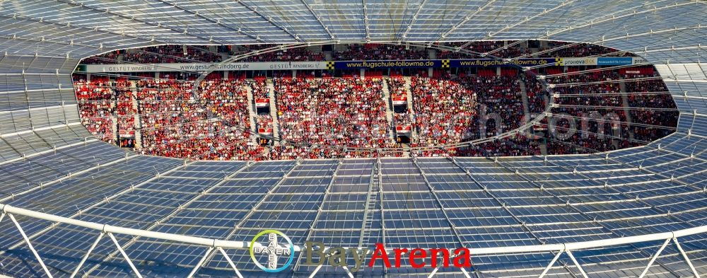 Leverkusen from above - Stadium Bay Arena in Leverkusen in North Rhine-Westphalia