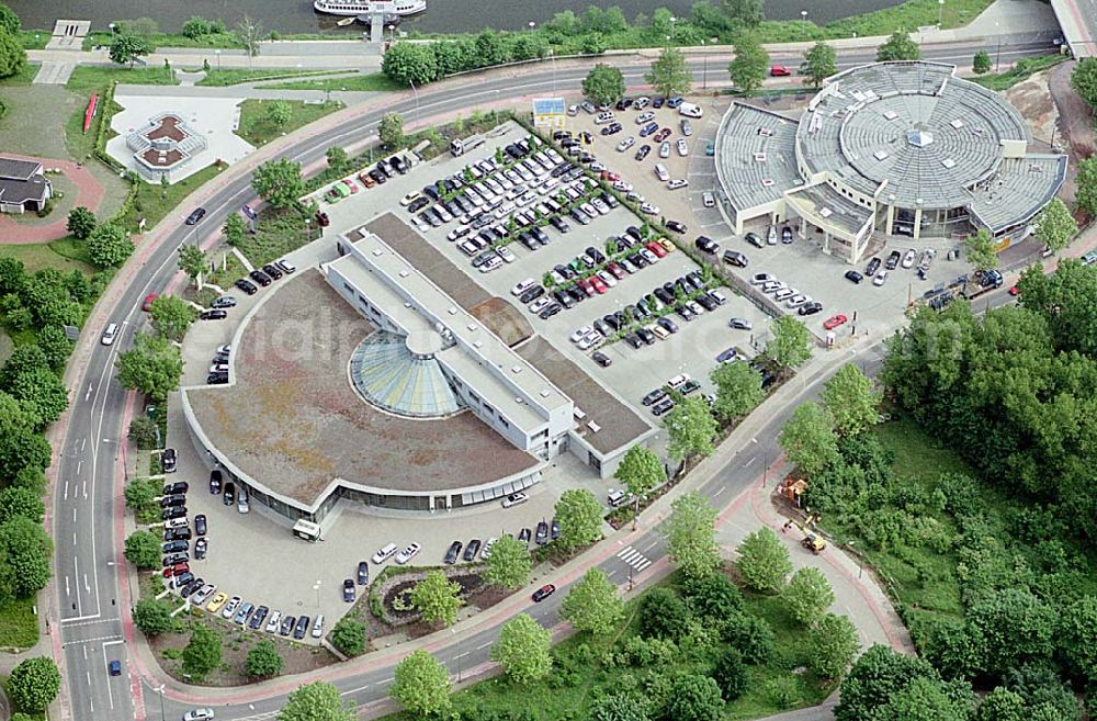 Aerial photograph Saarlouis - VOLVO-Autohaus Kreuzer an der St. Nazairer Allee 1a in 66740 Saarlouis. (Tel.: 06831-48720) Datum: 26.05.2003