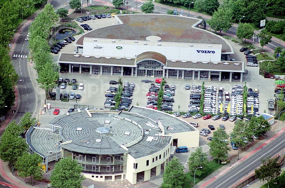 Saarlouis from above - VOLVO-Autohaus Kreuzer an der St. Nazairer Allee 1a in 66740 Saarlouis. (Tel.: 06831-48720) Datum: 26.05.2003