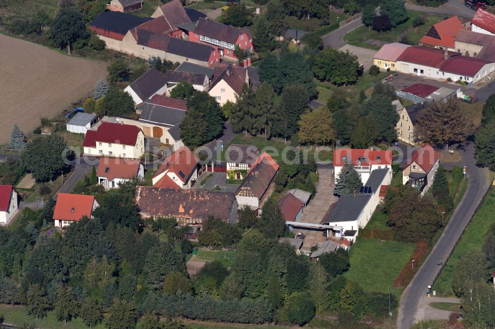 Pödelwitz from above - View of the village Poedelwitz at the coal mine Schleenhain in the state Saxony