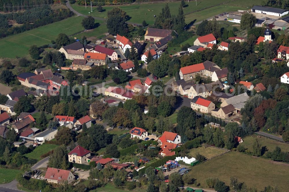 Pödelwitz from above - View of the village Poedelwitz at the coal mine Schleenhain in the state Saxony