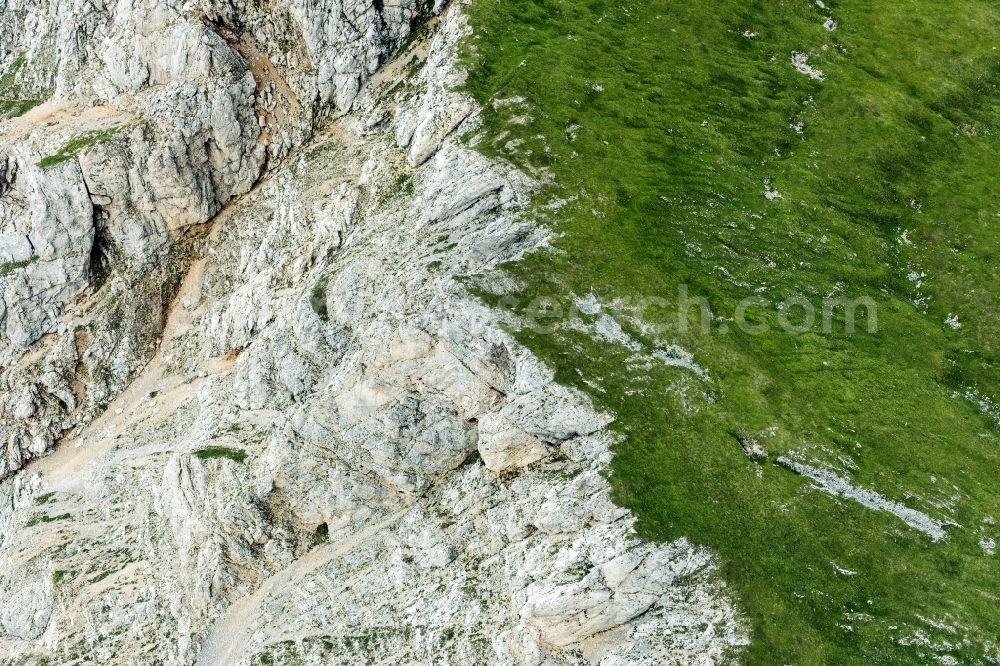 Aerial image Reitingau - Valley landscape surrounded by mountains in Reitingau in Steiermark, Austria