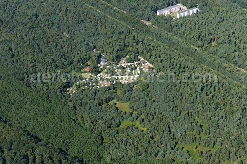 Binz from above - Camping with caravans in Binz in the state Mecklenburg - Western Pomerania