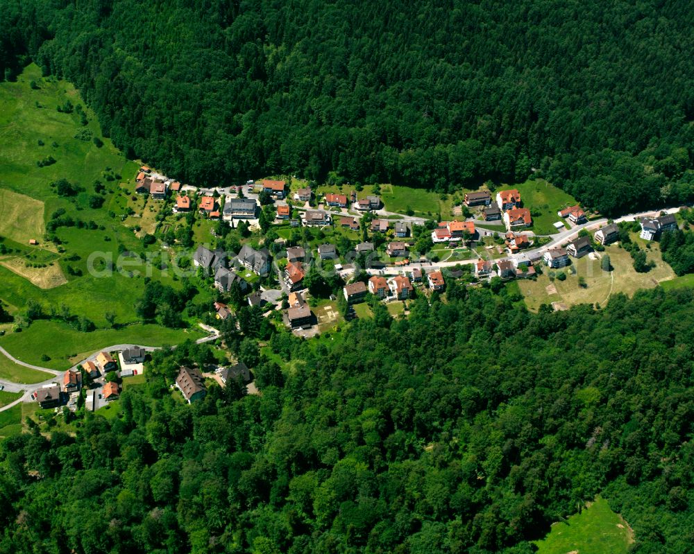 Aerial photograph Bad Herrenalb - Urban area with outskirts and inner city area surrounded by woodland and forest areas in Bad Herrenalb at Schwarzwald in the state Baden-Wuerttemberg, Germany