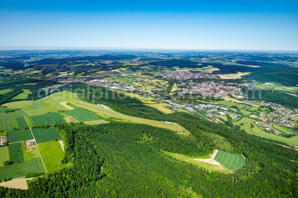 Aerial image Bad Pyrmont - Urban area with outskirts and inner city area surrounded by woodland and forest areas in Bad Pyrmont in the state Lower Saxony, Germany