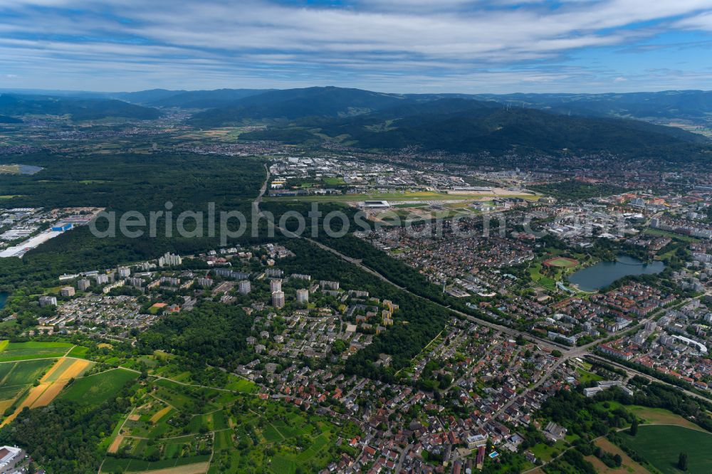 Aerial image Landwasser - Urban area with outskirts and inner city area surrounded by woodland and forest areas in Landwasser in the state Baden-Wuerttemberg, Germany