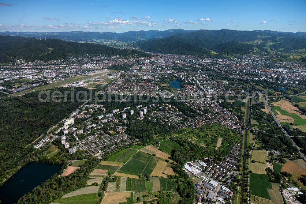 Landwasser from the bird's eye view: Urban area with outskirts and inner city area surrounded by woodland and forest areas in Landwasser in the state Baden-Wuerttemberg, Germany