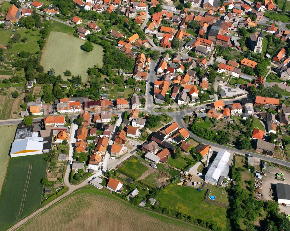 Aerial photograph Mulmke - Urban area with outskirts and inner city area surrounded by woodland and forest areas in Mulmke in the state Saxony-Anhalt, Germany