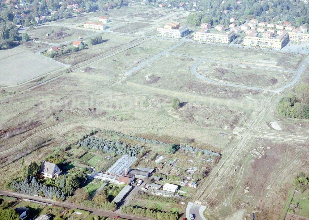 Bernau - Friedensthal from above - Vorbereitete Erweiterungsflächen für das Wohngebiet Friedensthal in Bernau.