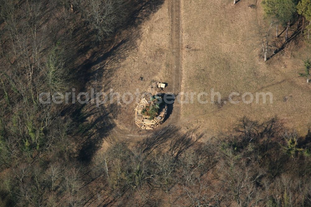 Lörrach from the bird's eye view: Place for the shrovetide bonfire in Loerrach in the state Baden-Wuerttemberg