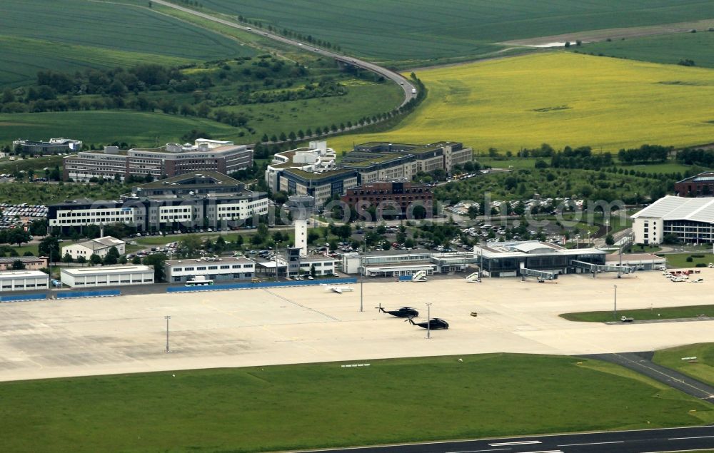 Aerial photograph Erfurt - Apron, terminal and taxiways at the airport Erfurt in Thuringia