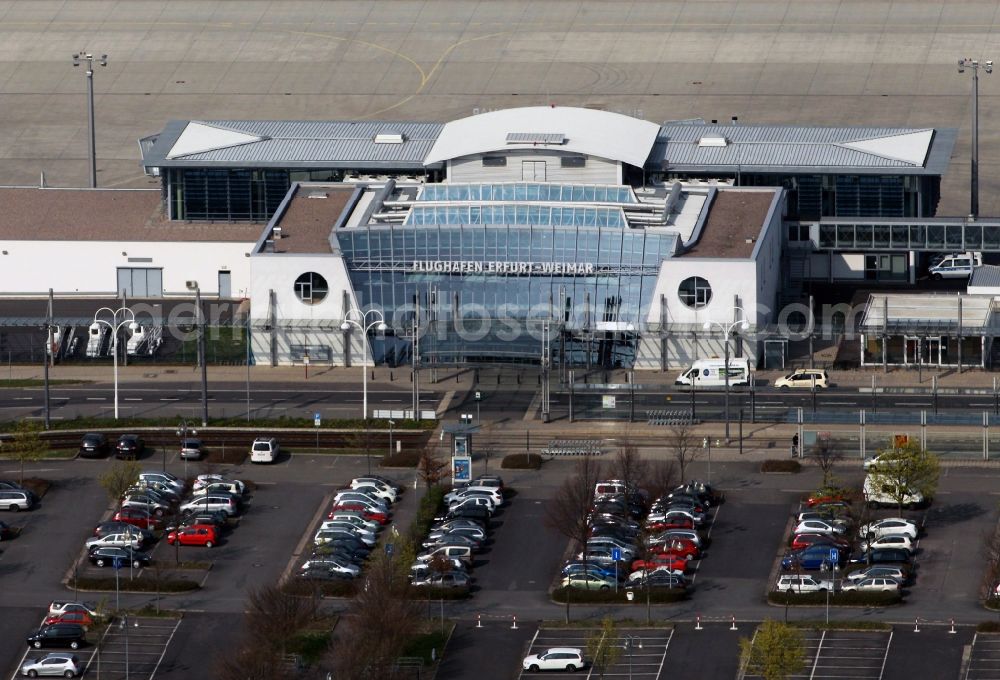 Aerial photograph Erfurt - Apron, terminal and taxiways at the airport Erfurt in Thuringia