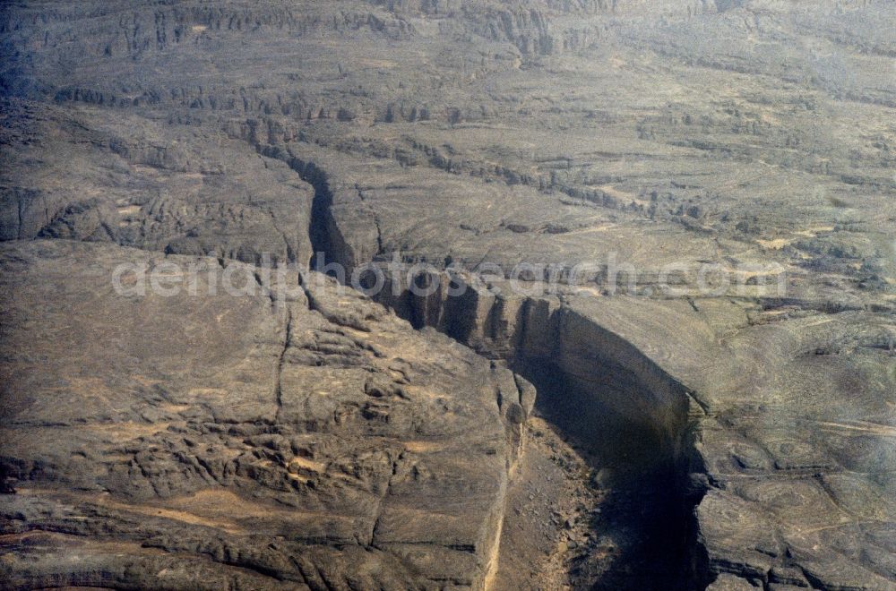 Ain Salah from the bird's eye view: Volcanic desert between In Salah and Tamanrasset in Algeria