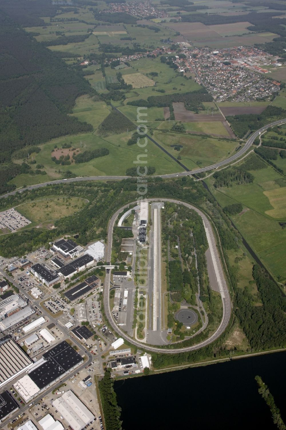 Wolfsburg from above - The VW test track in Wolfsburg in Lower Saxony