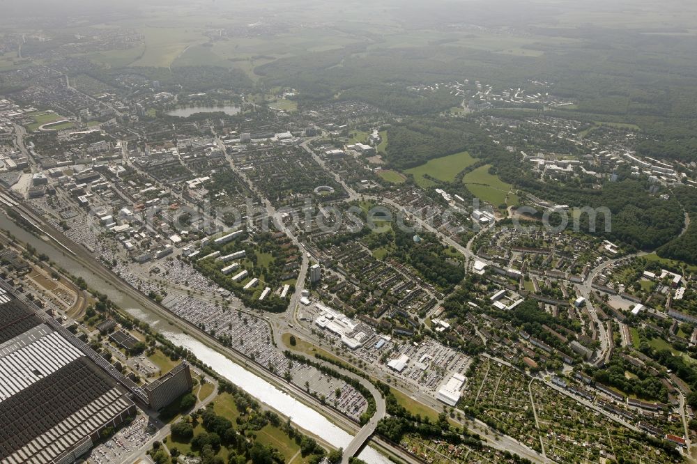 Wolfsburg from above - View of the VW - factory premises research & development of Volkswagen AG in Wolfsburg in the state of Lower Saxony