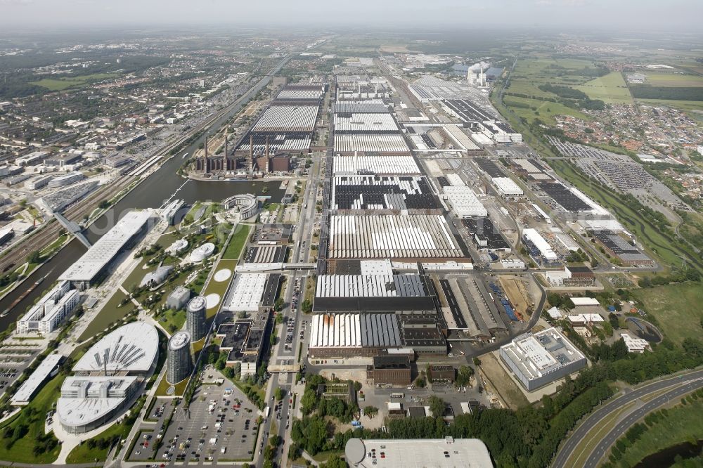 Aerial image Wolfsburg - View of the VW - factory premises research & development of Volkswagen AG in Wolfsburg in the state of Lower Saxony