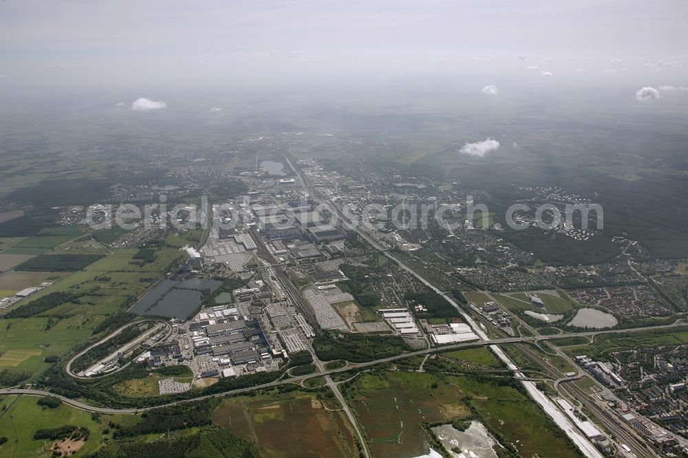 Aerial photograph Wolfsburg - View of the VW - factory premises research & development of Volkswagen AG in Wolfsburg in the state of Lower Saxony