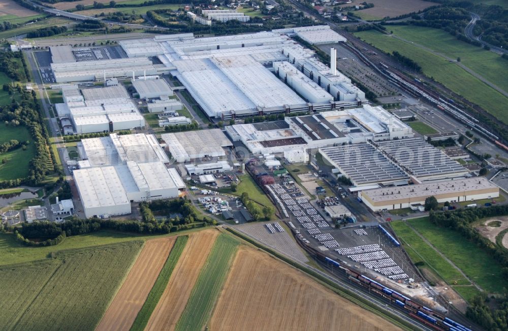 Zwickau from the bird's eye view: View of the VW - factory of Volkswagen AG in Zwickau in the state of Saxony