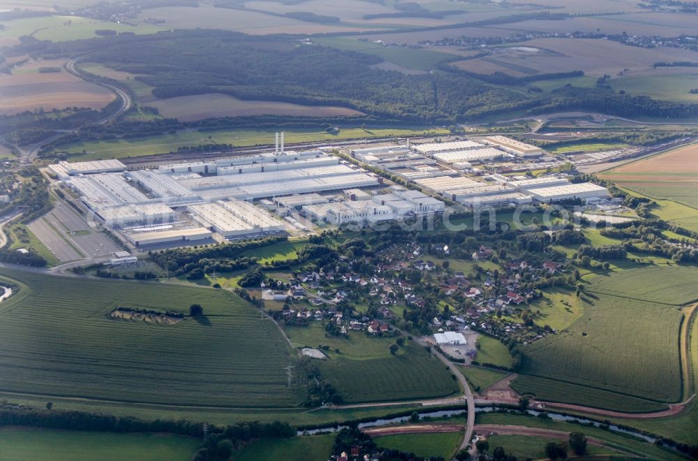 Zwickau from above - View of the VW - factory of Volkswagen AG in Zwickau in the state of Saxony