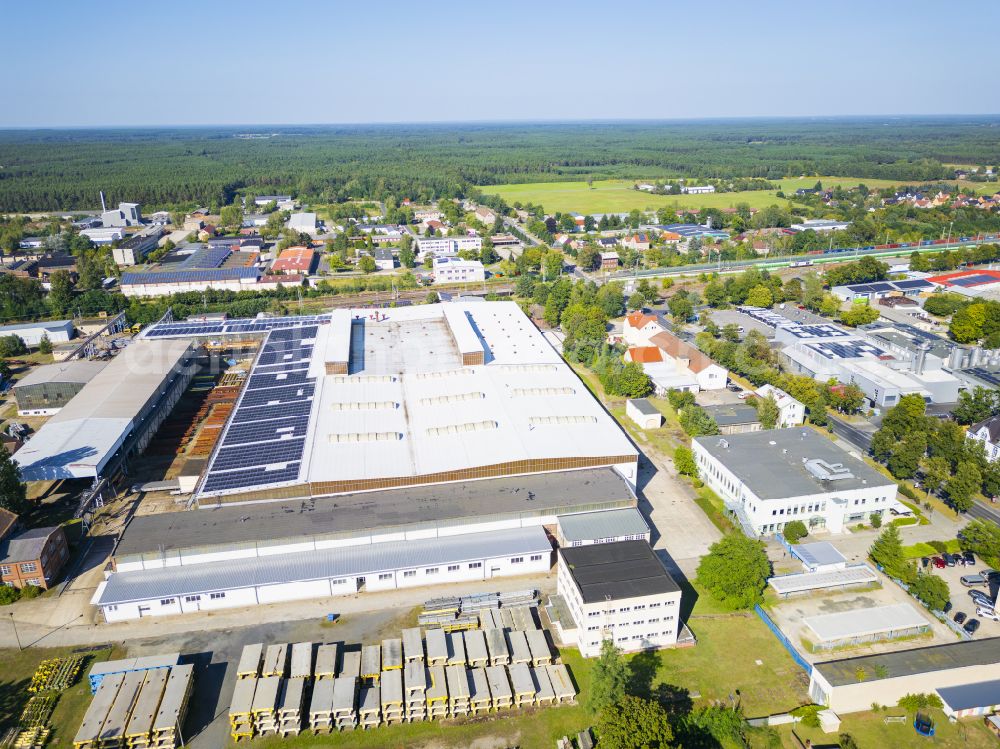 Niesky from the bird's eye view: The Niesky wagon building has been closed since August 31, 2023, in Niesky in the state of Saxony, Germany