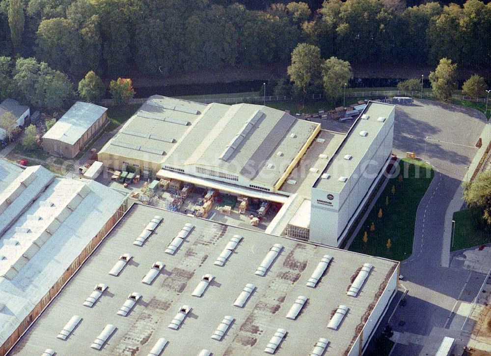 Bautzen/ Sachsen from the bird's eye view: Waggonbauwerk der BOMBARDIER TRANSPORTATION BERLIN in Bautzen / Sachsen.