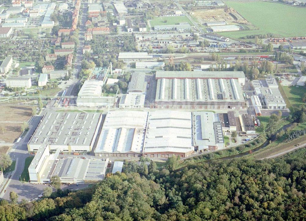 Bautzen/ Sachsen from above - Waggonbauwerk der BOMBARDIER TRANSPORTATION BERLIN in Bautzen / Sachsen.