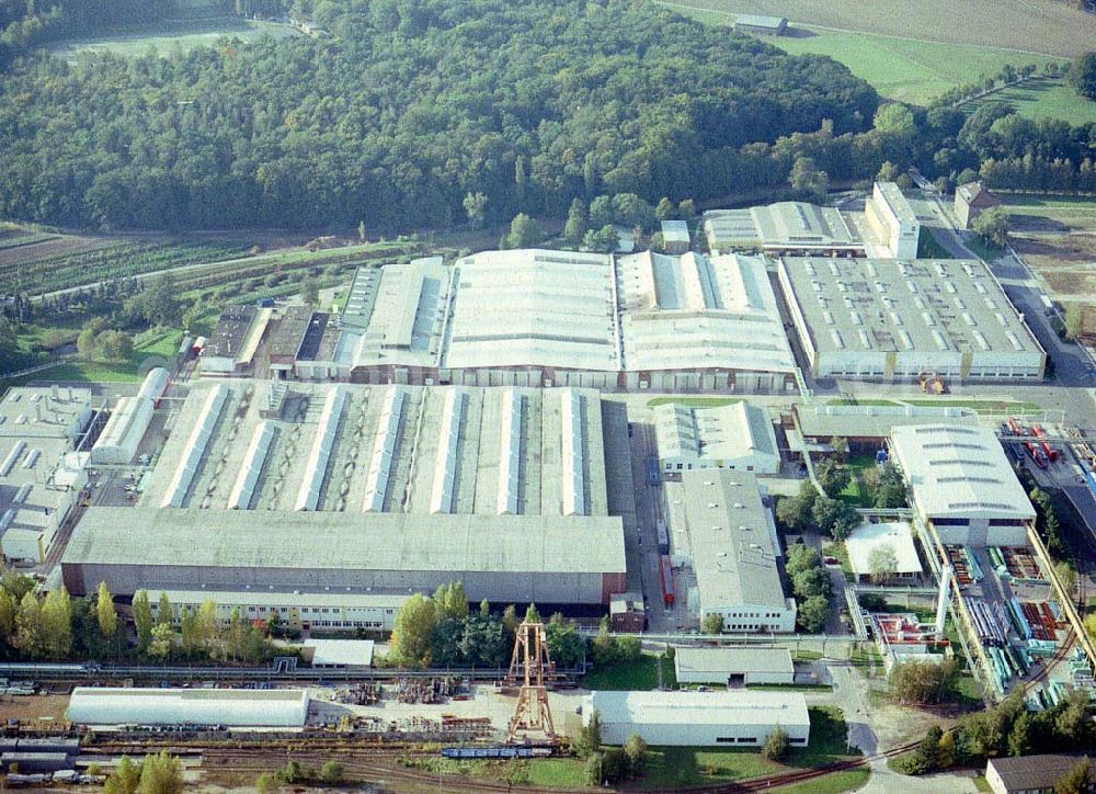 Aerial photograph Bautzen/ Sachsen - Waggonbauwerk der BOMBARDIER TRANSPORTATION BERLIN in Bautzen / Sachsen.