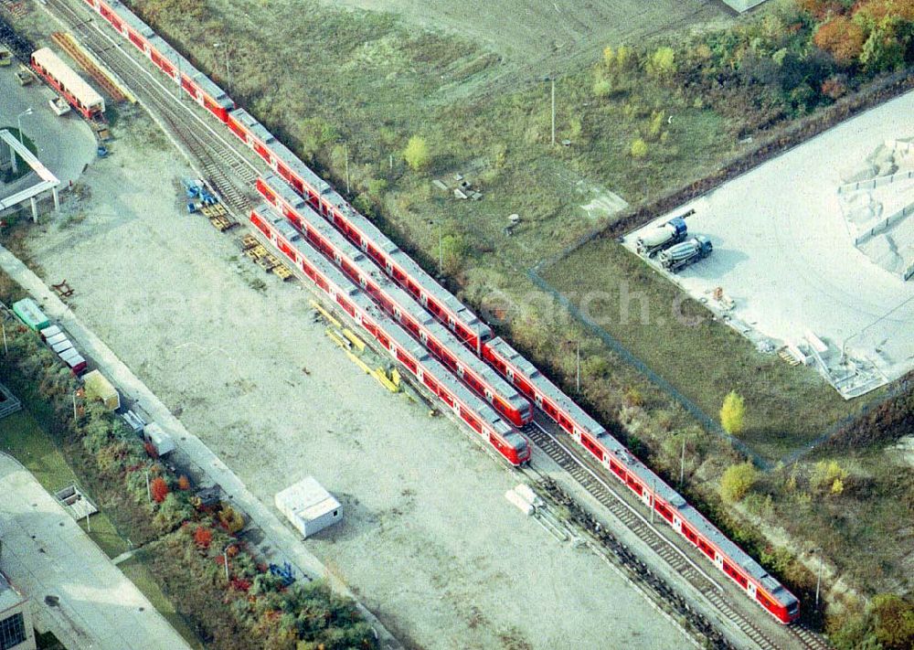 Ammendorf bei Halle from the bird's eye view: Waggonwerk Ammendorf der BOMBARDIER TRANSPORTATION / DWA GmbH in Ammendorf (südlich von Halle / Saale - Sachsen - Anhalt).