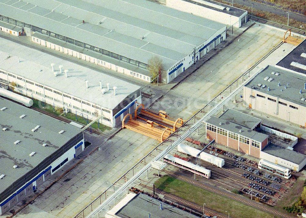 Aerial photograph Ammendorf bei Halle - Waggonwerk Ammendorf der BOMBARDIER TRANSPORTATION / DWA GmbH in Ammendorf (südlich von Halle / Saale - Sachsen - Anhalt).