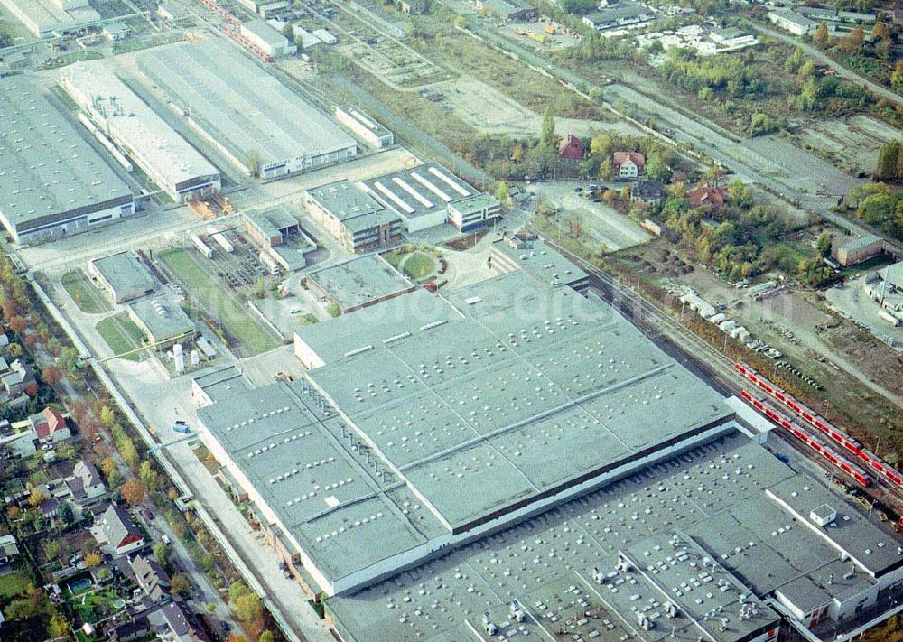 Aerial photograph Ammendorf bei Halle - Waggonwerk Ammendorf der BOMBARDIER TRANSPORTATION / DWA GmbH in Ammendorf (südlich von Halle / Saale - Sachsen - Anhalt).