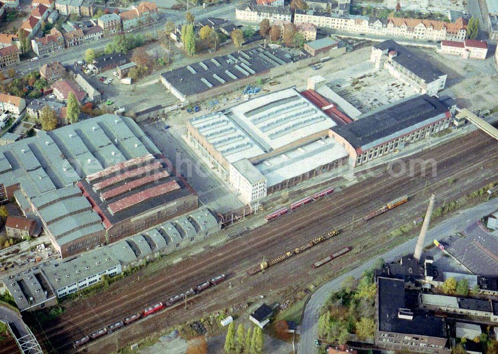 Aerial photograph Ammendorf bei Halle - Waggonwerk Ammendorf der BOMBARDIER TRANSPORTATION / DWA GmbH in Ammendorf (südlich von Halle / Saale - Sachsen - Anhalt).