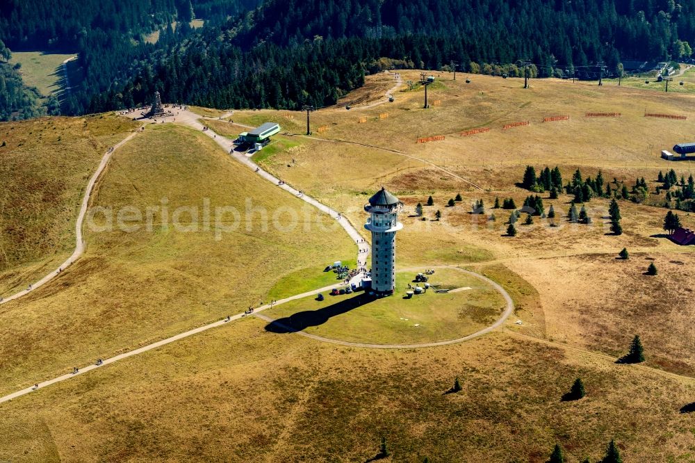 Aerial image Feldberg (Schwarzwald) - Forest and mountain scenery in Feldberg (Schwarzwald) in the state Baden-Wurttemberg, Germany