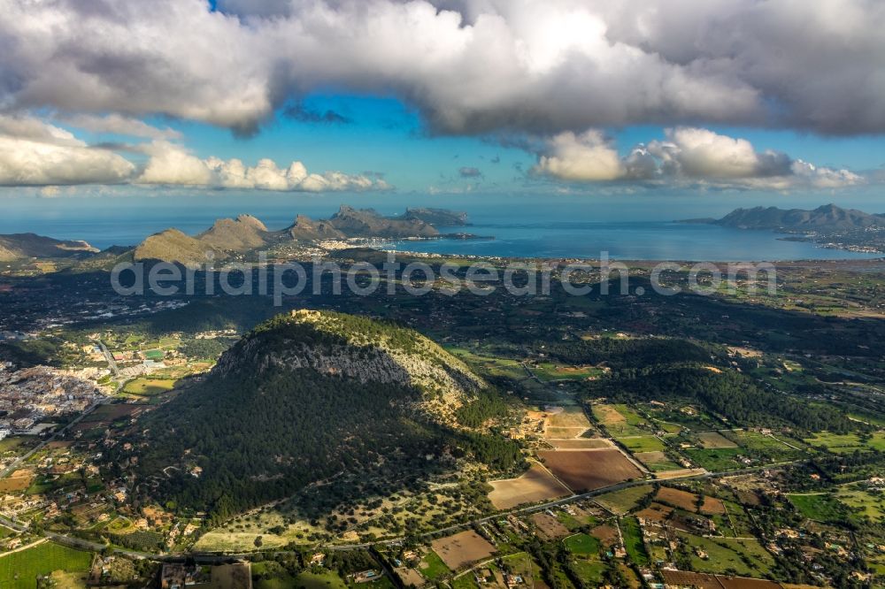 Pollensa from the bird's eye view: Forest and mountain scenery in Pollensa in Islas Baleares, Spain