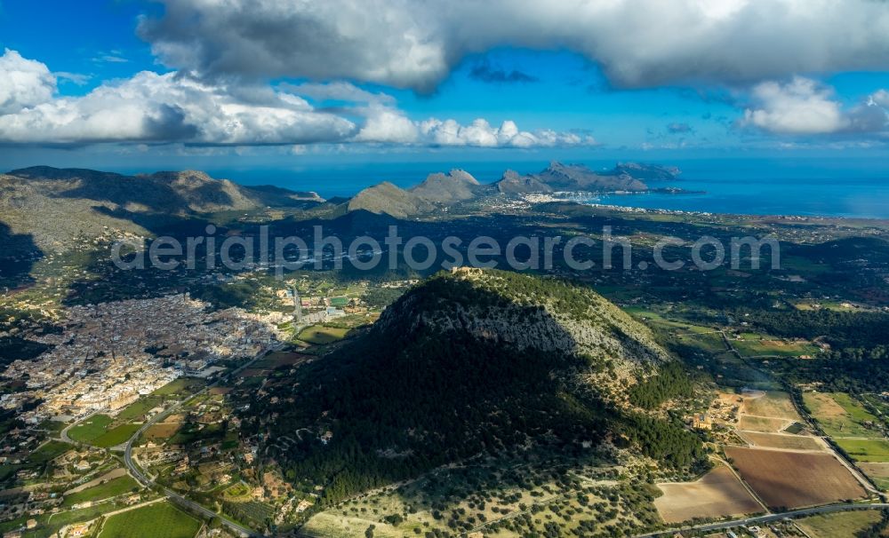 Aerial image Pollensa - Forest and mountain scenery in Pollensa in Islas Baleares, Spain