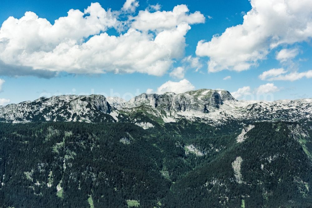 Tauplitz from the bird's eye view: Forest and mountain scenery in Tauplitz in Steiermark, Austria