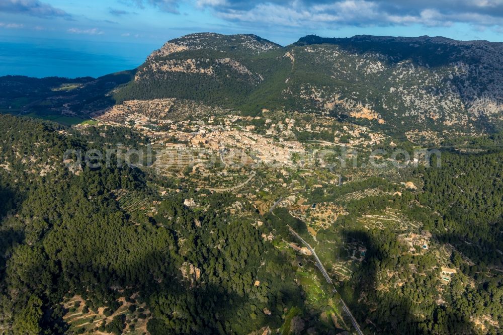 Aerial photograph Valldemosa - Forest and mountain scenery in Valldemossa in Balearic island of Mallorca, Spain