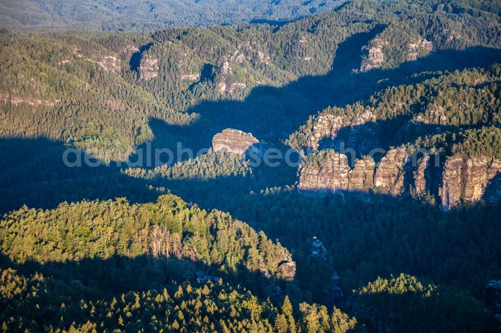 Sächsische Schweiz from above - Rocks in Saxon Switzerland in Saxony