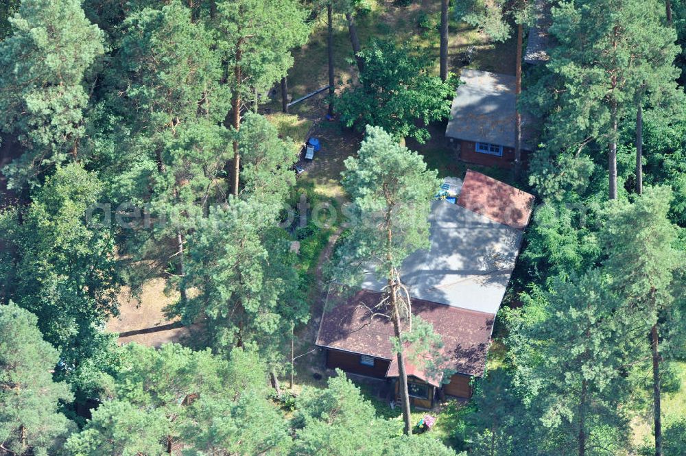 Schorfheide OT Böhmerheide from the bird's eye view: View of forest areas and buildings of the settlement Bohemian Heath, a district of Schorfheide in Brandenburg