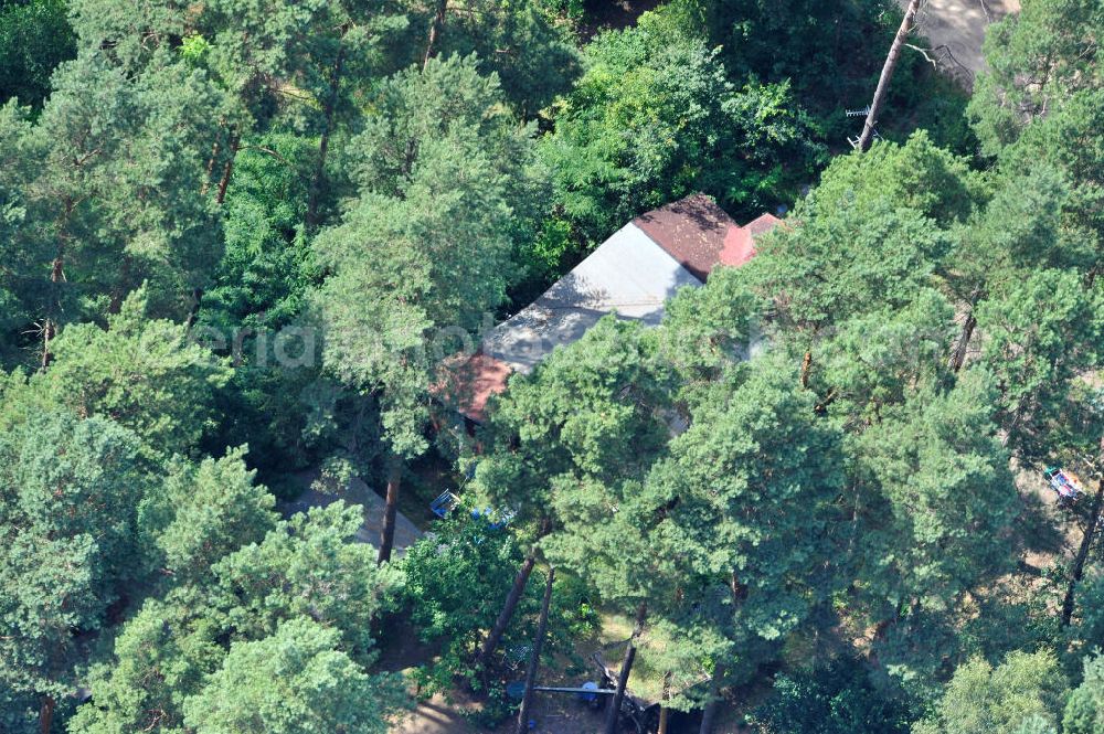 Aerial image Schorfheide OT Böhmerheide - View of forest areas and buildings of the settlement Bohemian Heath, a district of Schorfheide in Brandenburg