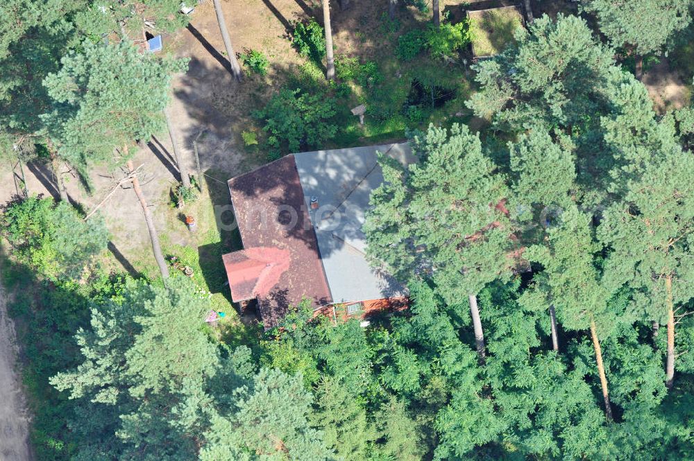 Aerial image Schorfheide OT Böhmerheide - View of forest areas and buildings of the settlement Bohemian Heath, a district of Schorfheide in Brandenburg