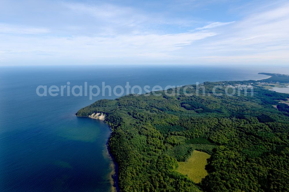 Aerial photograph Binz - Forest Granitz on the shores of the Baltic Sea in the district Prora in Binz in the state Mecklenburg - Western Pomerania